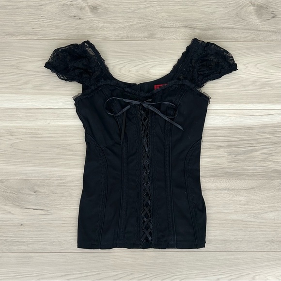 Tripp nyc Tops - black tripp nyc lace up corset